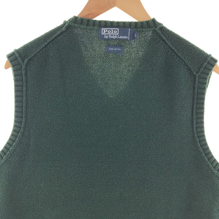 Ralph Lauren POLO by Ralph Lauren V-neck cotton knit vest, men's L /eaa390495