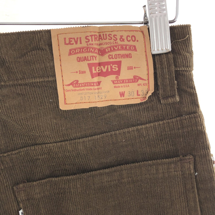 80'S Levi's 517-1529 Flare Cut Corduroy Pants Made in USA Men's W30 Vintage / eaa390544