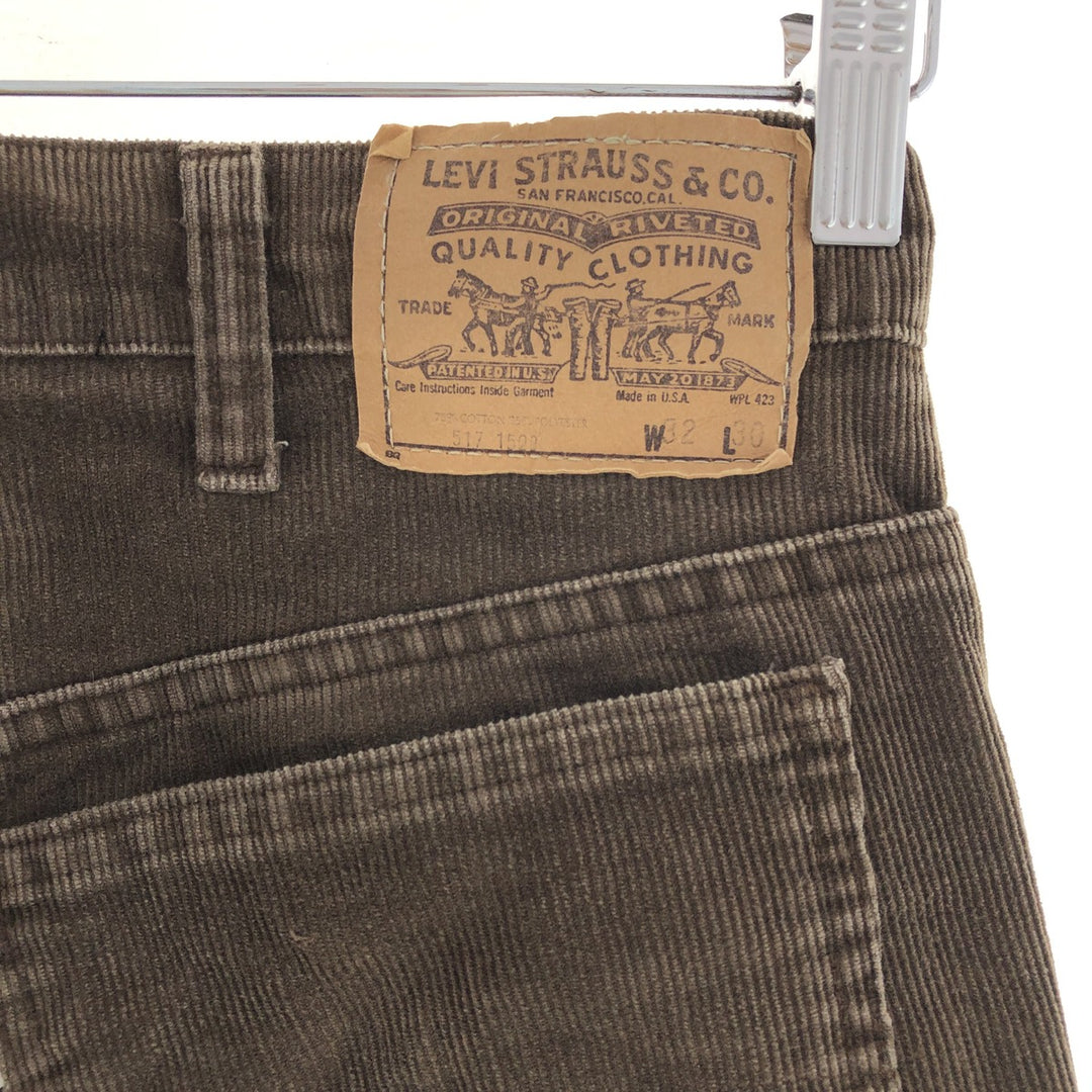 80'S Levi's 517-1529 Bootcut Corduroy Pants Made in USA Men's W31 Vintage /eaa390551