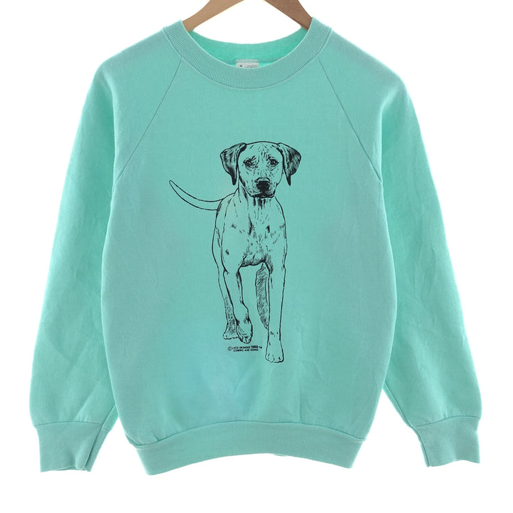 80'S Fruit of the Loom Dog Pattern Double-Sided Print Animal Sweatshirt Trainer Made in USA Men's M Vintage /eaa390600