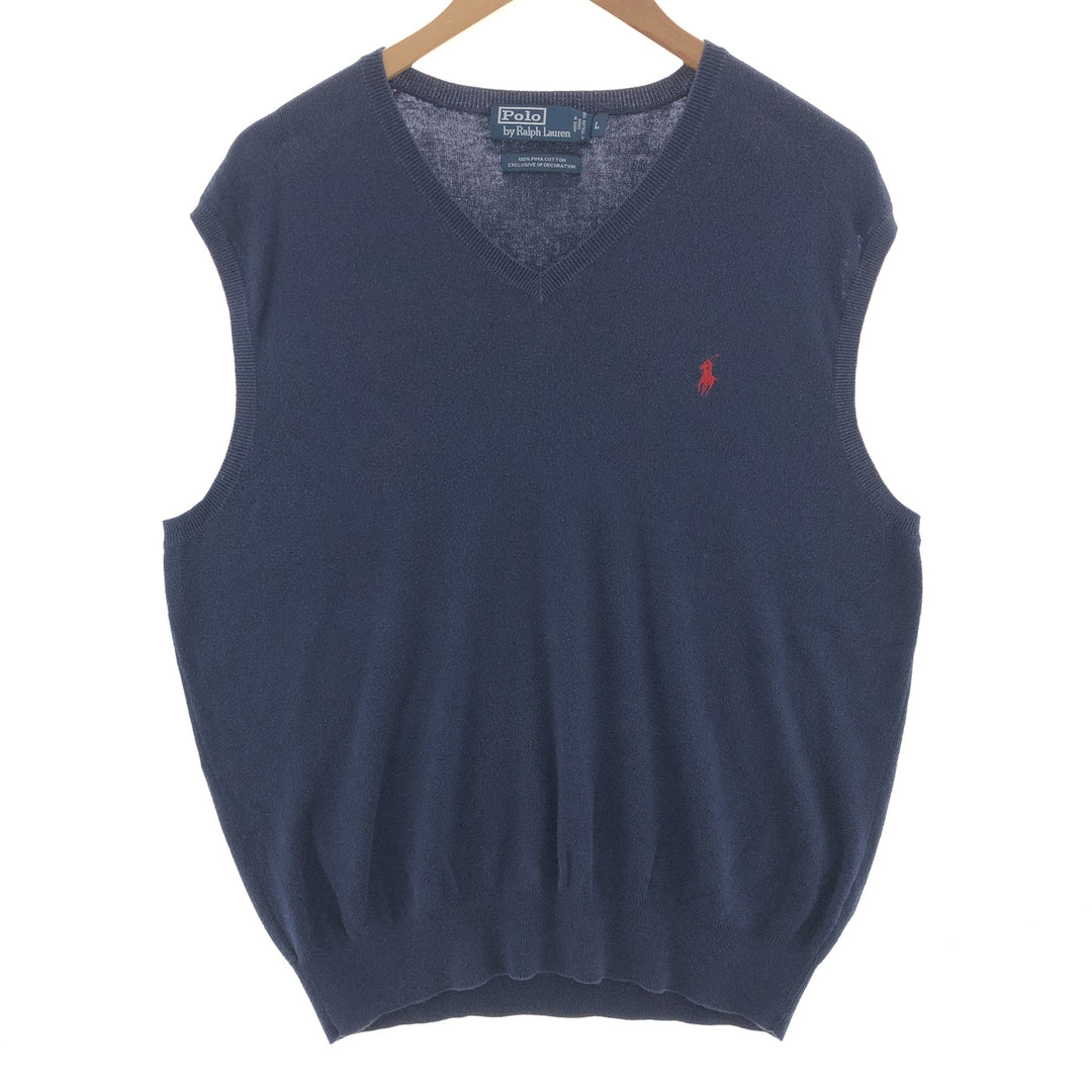 Ralph Lauren POLO by Ralph Lauren V-neck Pima cotton knit vest Men's L /eaa390611