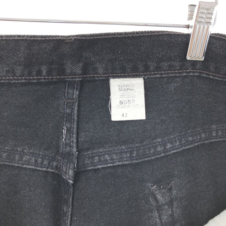 Big size 90'S Levi's 505 REGULAR FIT black denim shorts, half pants, men's w42, vintage / eaa390680