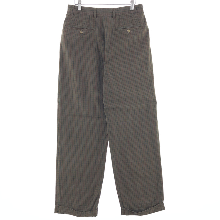 90'S Tommy Hilfiger Check Pattern Two-pleat Cotton Pants Men's W30 Vintage / eaa390736