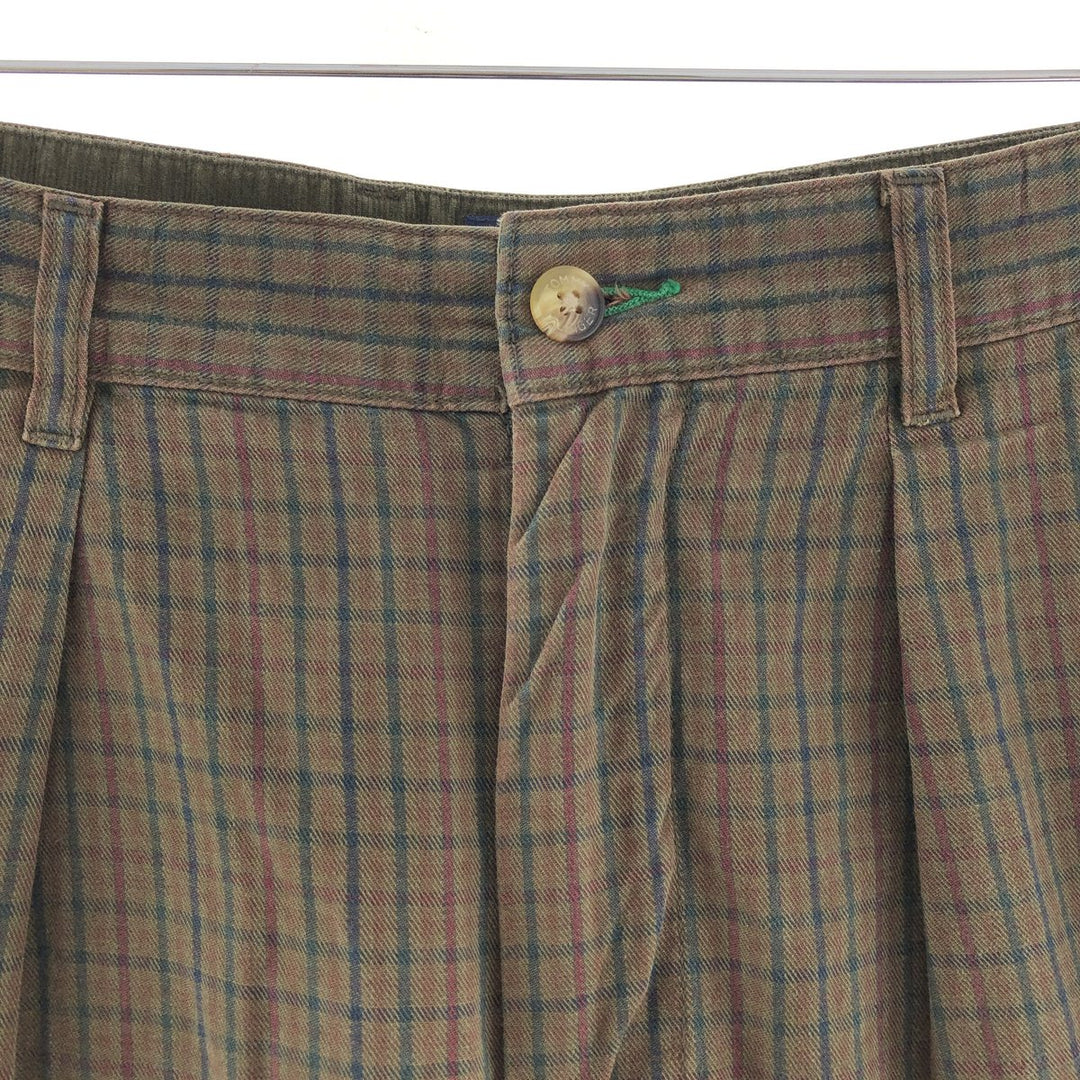 90'S Tommy Hilfiger Check Pattern Two-pleat Cotton Pants Men's W30 Vintage / eaa390736