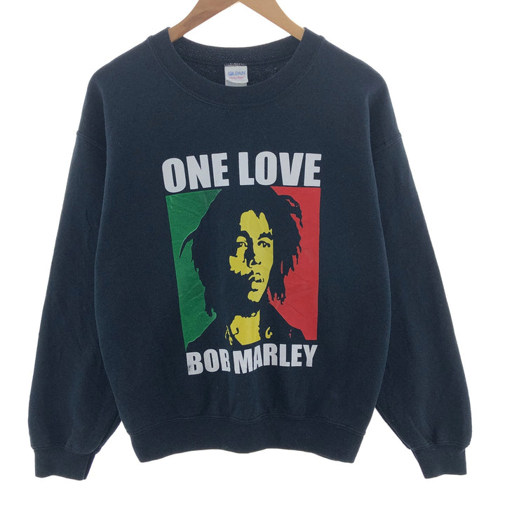 Gildan Bob Marley ONE LOVE BOB MARKEY Printed Sweatshirt Trainer Men's M /eaa391137