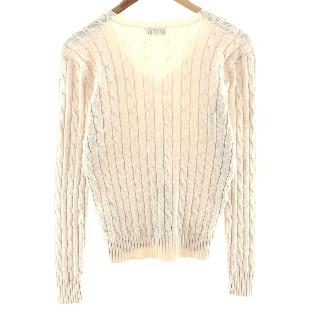 Ralph Lauren POLO RALPH LAUREN Cable knit V-neck cotton knit sweater Women's M /eaa391199