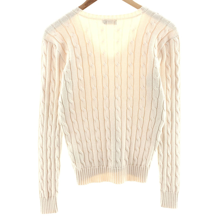 Ralph Lauren POLO RALPH LAUREN Cable knit V-neck cotton knit sweater Women's M /eaa391199