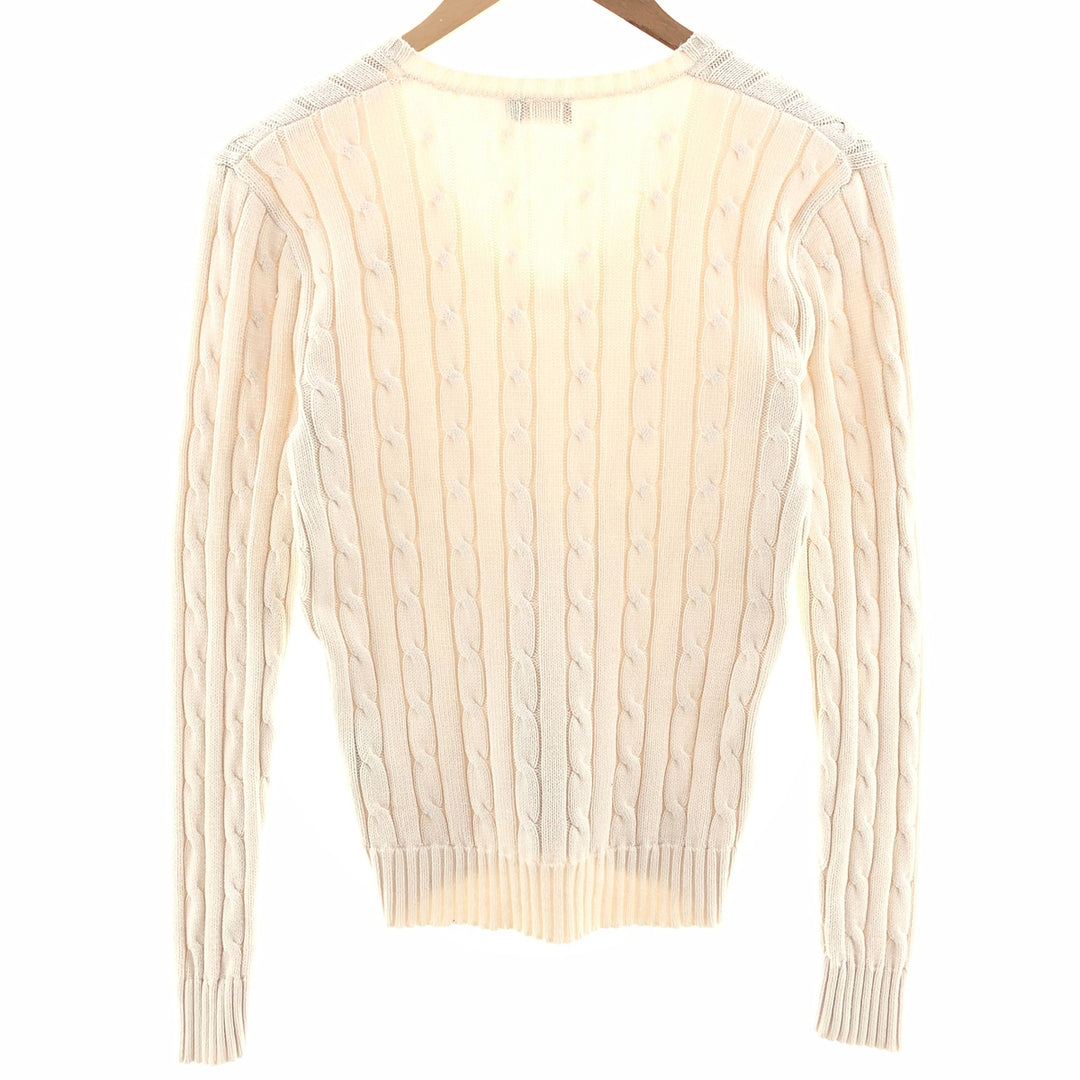 Ralph Lauren POLO RALPH LAUREN Cable knit V-neck cotton knit sweater Women's S /eaa391206