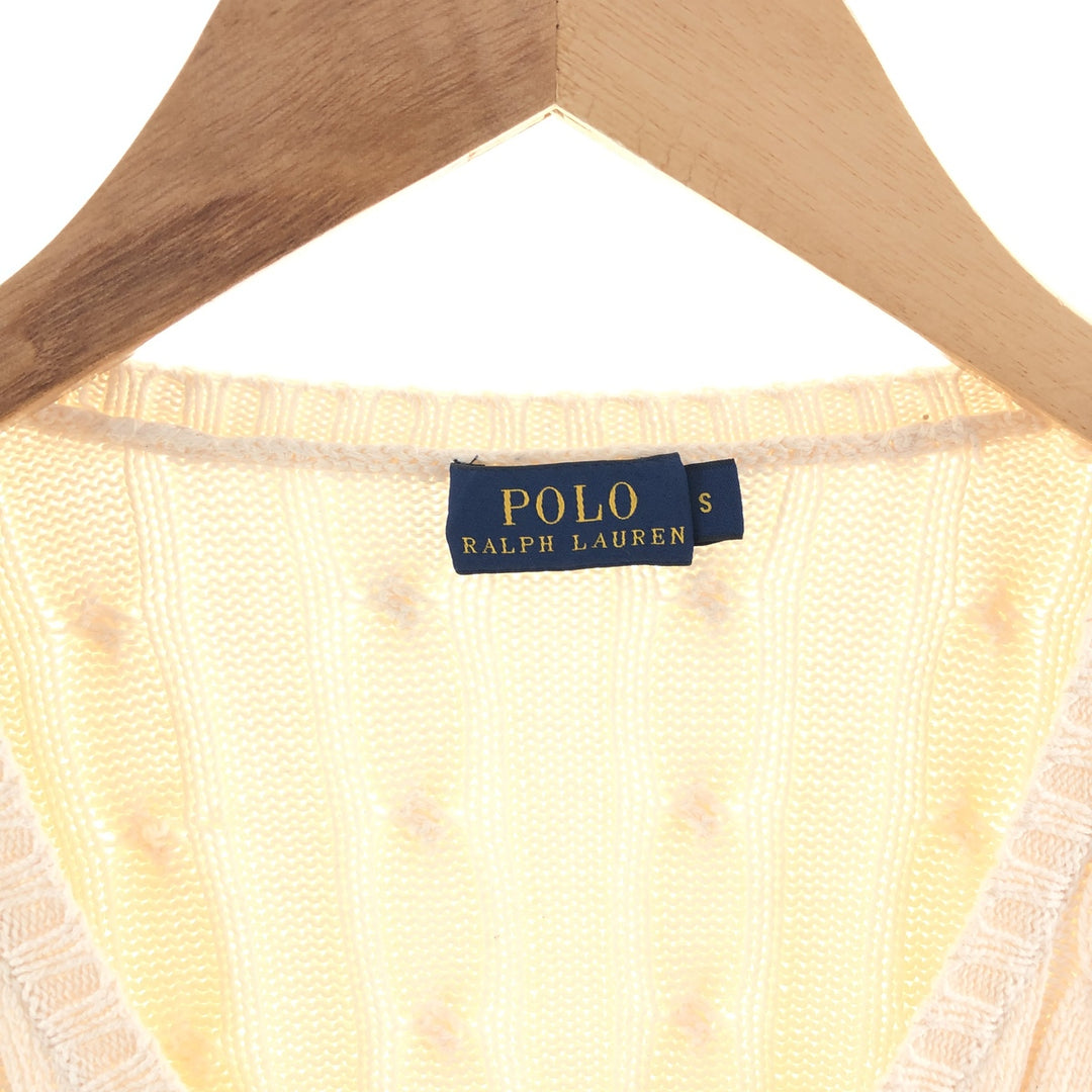 Ralph Lauren POLO RALPH LAUREN Cable knit V-neck cotton knit sweater Women's S /eaa391206