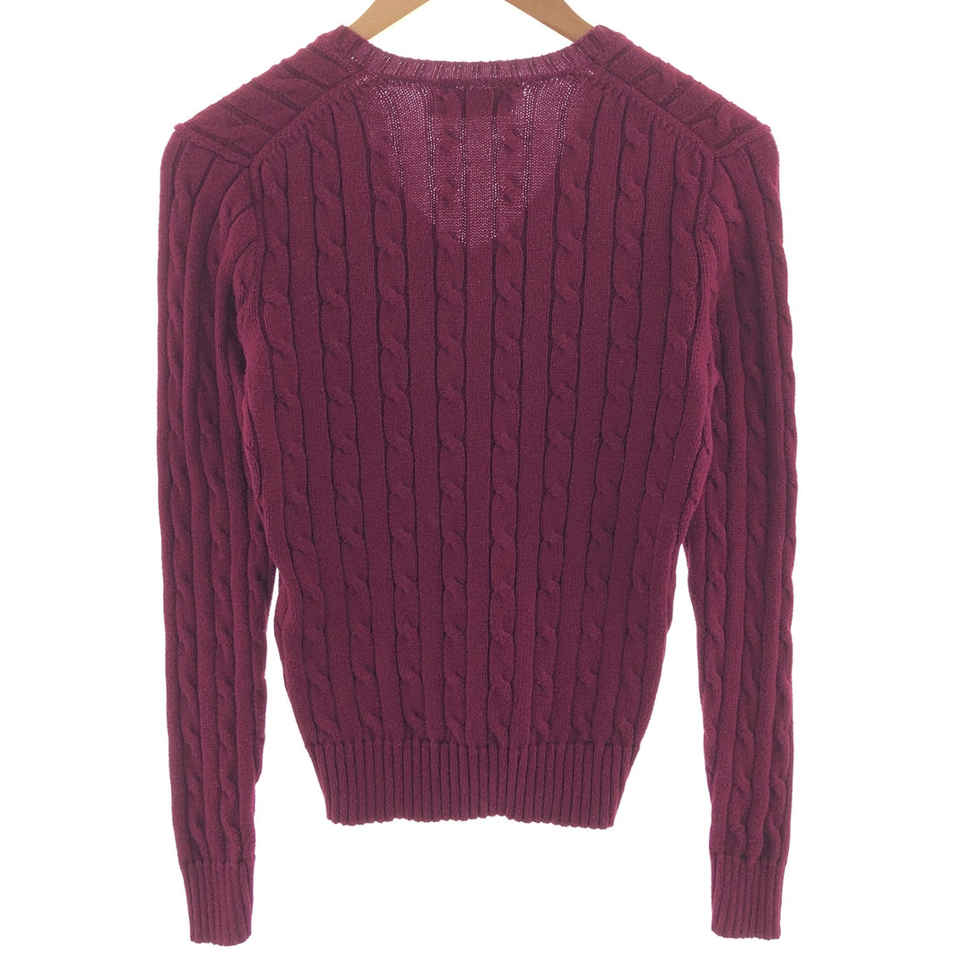 Ralph Lauren POLO RALPH LAUREN Cable knit V-neck cotton knit sweater Women's S /eaa391209