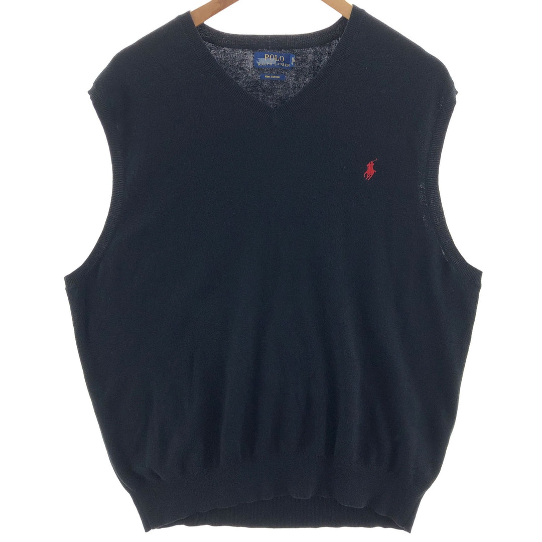 Ralph Lauren POLO RALPH LAUREN V-neck Pima cotton knit vest Men's XL /eaa391224