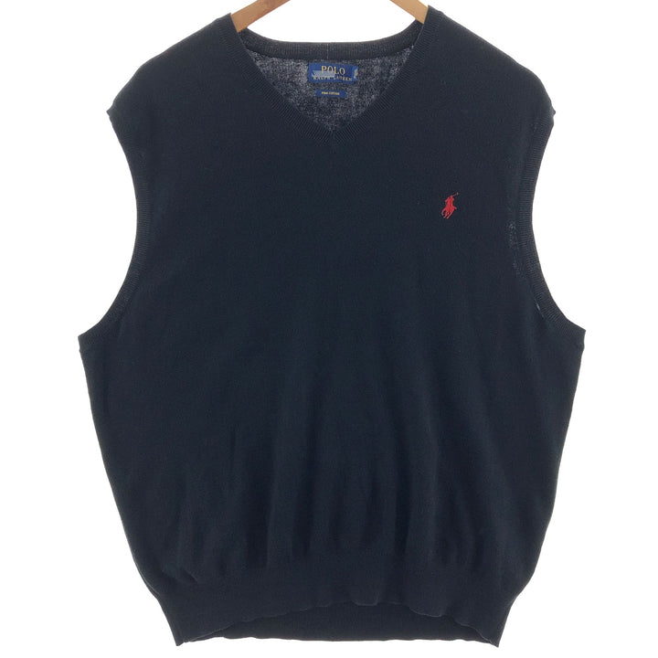 Ralph Lauren POLO RALPH LAUREN V-neck Pima cotton knit vest Men's XL /eaa391224