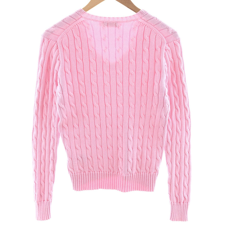 Ralph Lauren POLO RALPH LAUREN Cable knit V-neck cotton knit sweater Women's M /eaa391225