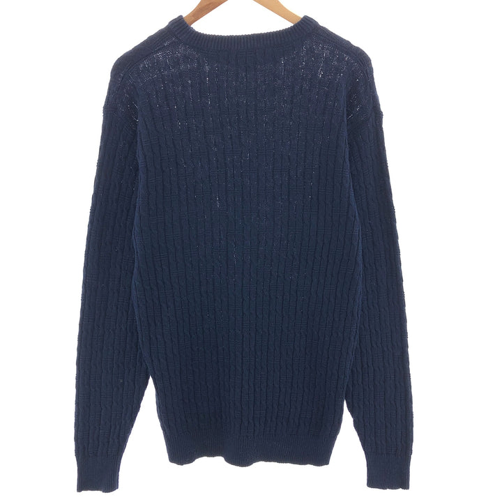 Ralph Lauren CHAPS Cable Knit Linen x Cotton Knit Sweater Men's L /eaa391262