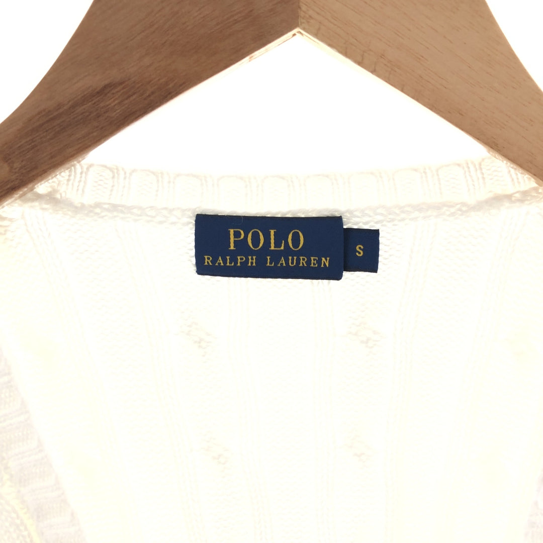 Ralph Lauren POLO RALPH LAUREN Cable knit V-neck cotton knit sweater Women's S /eaa391265