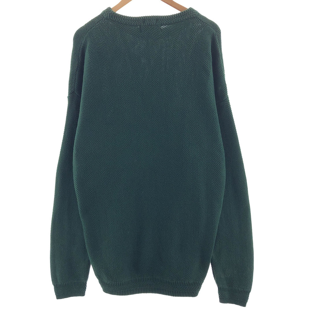 90'S Ralph Lauren CHAPS Herringbone Cotton Knit Sweater Men's Size L Vintage /eaa391278