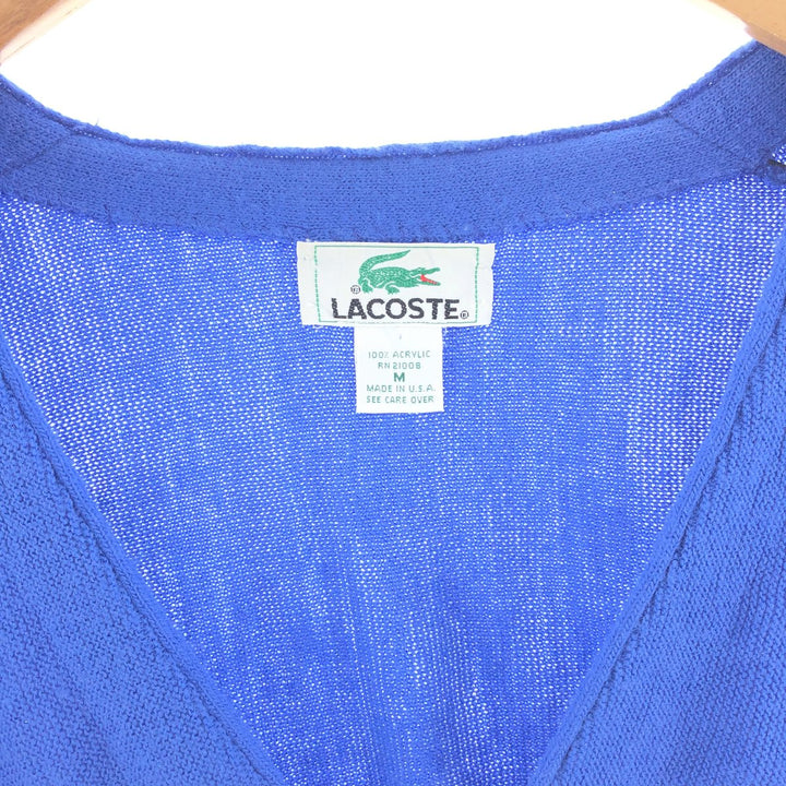 80'S Lacoste Acrylic Knit Cardigan Made in USA Men's M Vintage /eaa391281