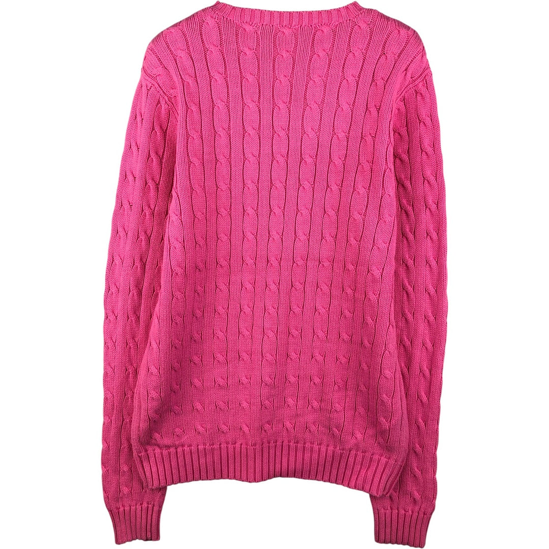 Ralph Lauren RALPH LAUREN SPORT Cable Knit Cotton Knit Sweater Women's M cotton pink type Vintage Second Hand