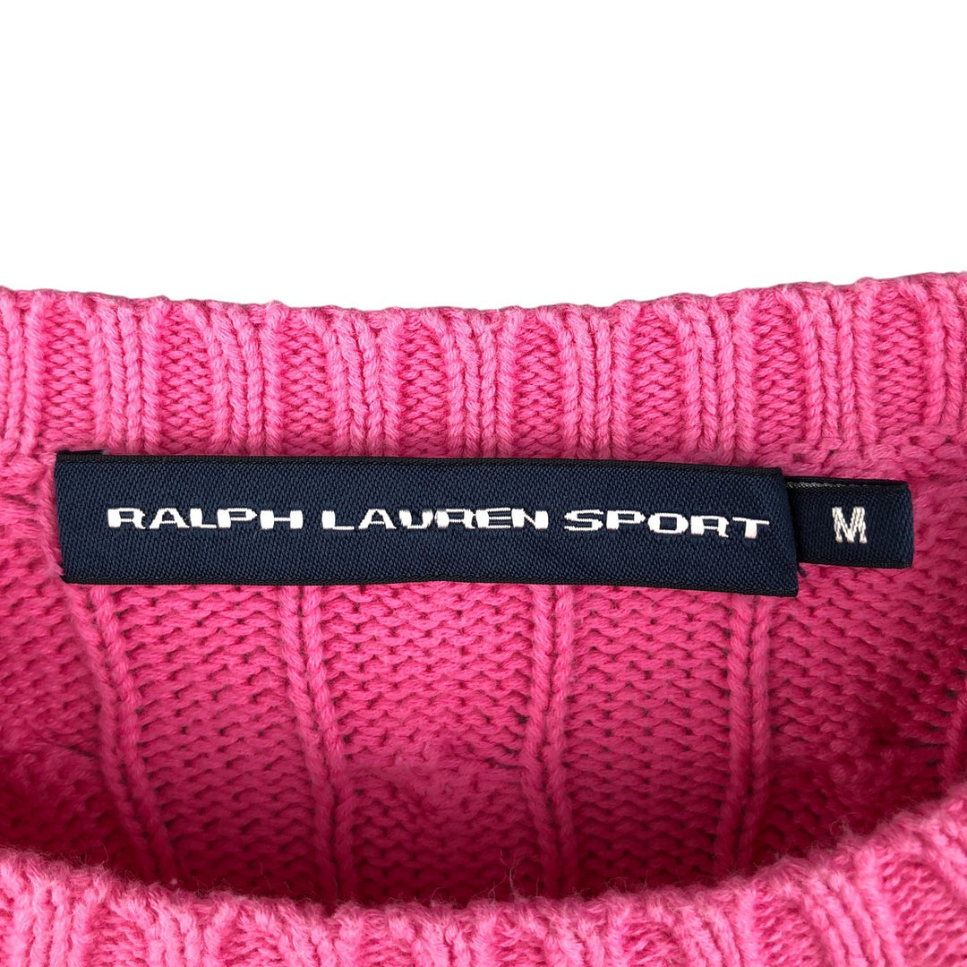 Ralph Lauren RALPH LAUREN SPORT Cable Knit Cotton Knit Sweater Women's M cotton pink type Vintage Second Hand