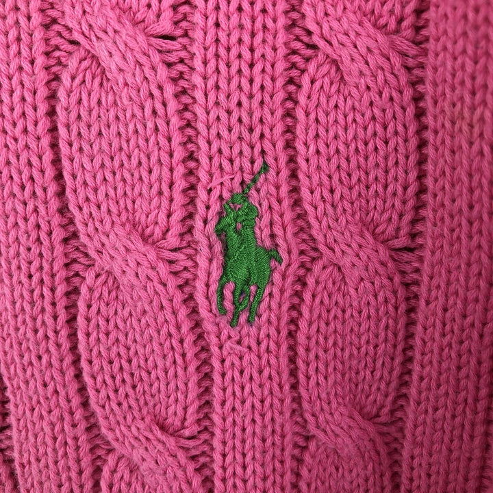 Ralph Lauren RALPH LAUREN SPORT Cable Knit Cotton Knit Sweater Women's M cotton pink type Vintage Second Hand