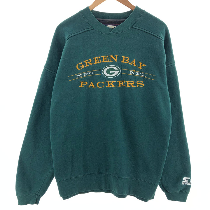 90'S Starter NFL Green Bay Packers V-neck sweatshirt, men's XL size, vintage /eaa391311