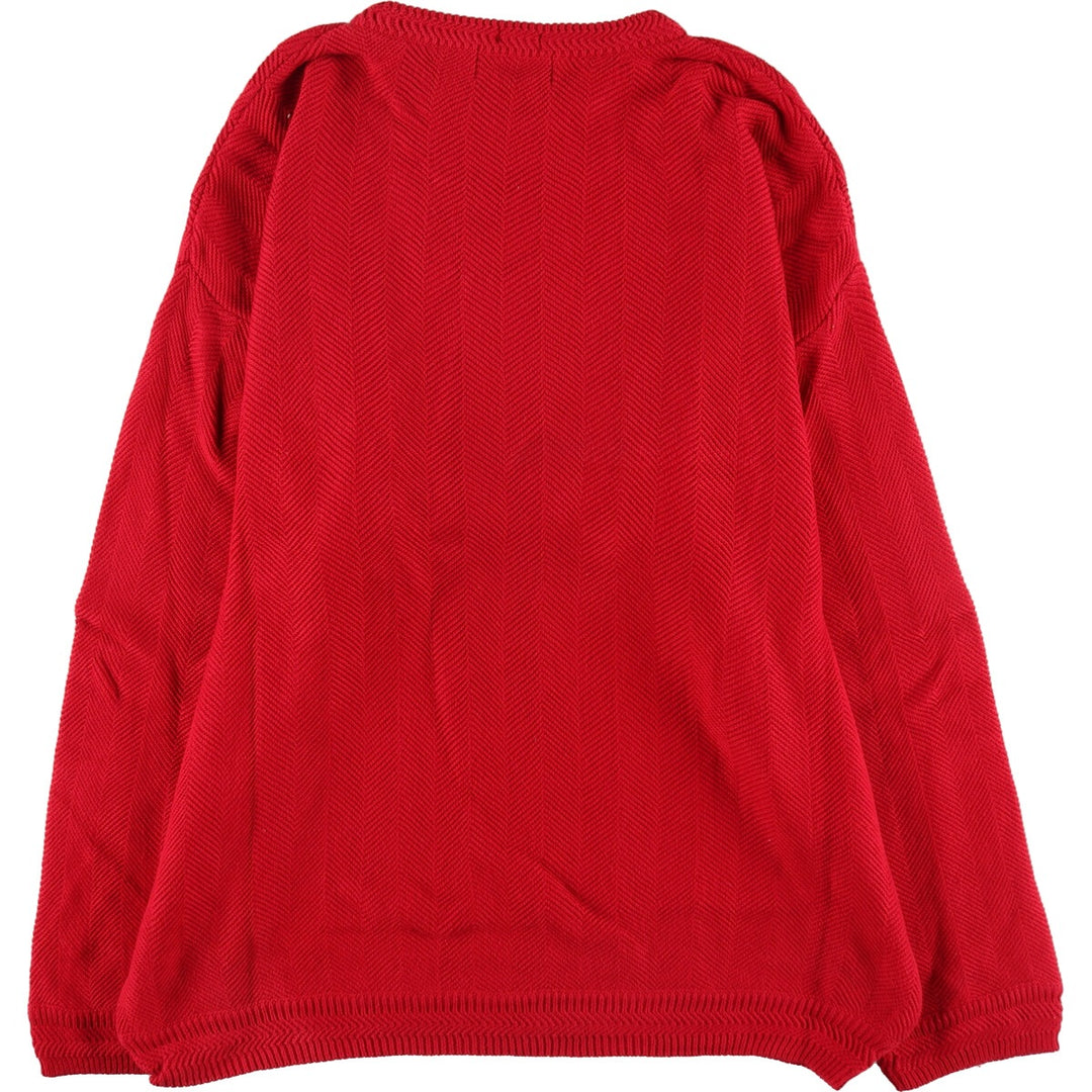 90'S Ralph Lauren CHAPS Herringbone Cotton Knit Sweater Men's Size L Vintage /eaa391423