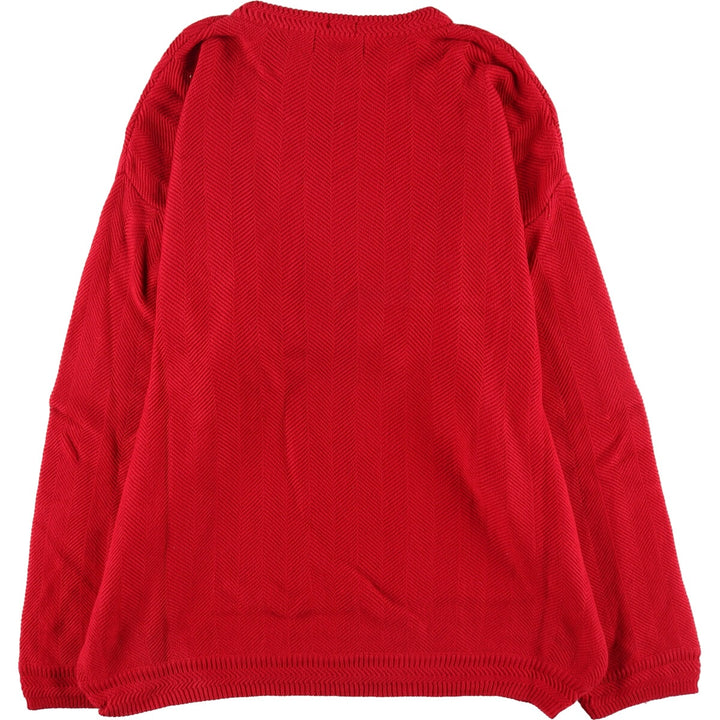 90'S Ralph Lauren CHAPS Herringbone Cotton Knit Sweater Men's Size L Vintage /eaa391423