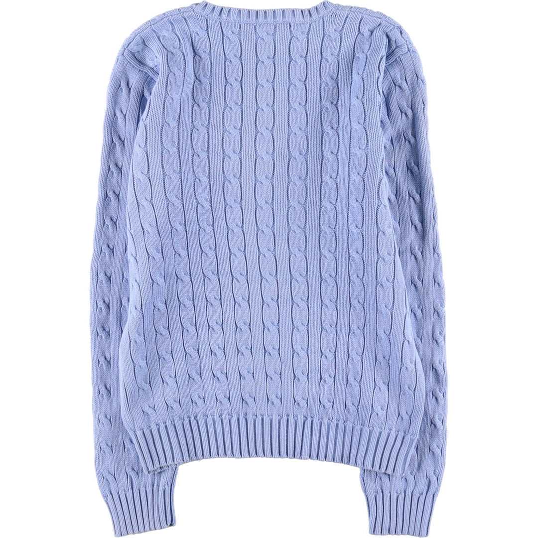 Ralph Lauren RALPH LAUREN SPORT Cable knit V-neck cotton knit sweater Women's size L / eaa391441