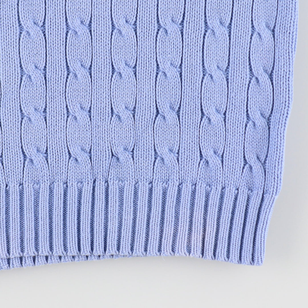 Ralph Lauren RALPH LAUREN SPORT Cable knit V-neck cotton knit sweater Women's size L / eaa391441