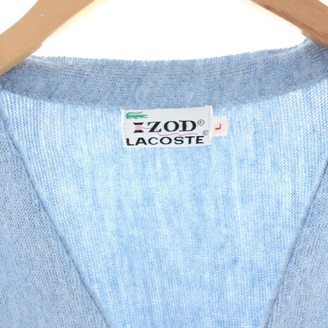 70'S Lacoste IZOD acrylic knit cardigan, men's size L, vintage / eaa391442