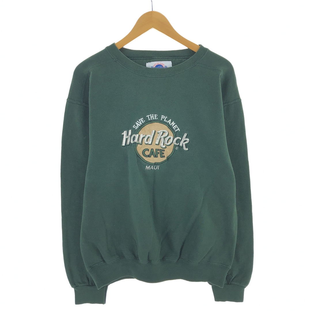 90'S HARD ROCK CAFE Advertising Sweatshirt, Made in USA, Men's Size M cotton green type Vintage Second Hand