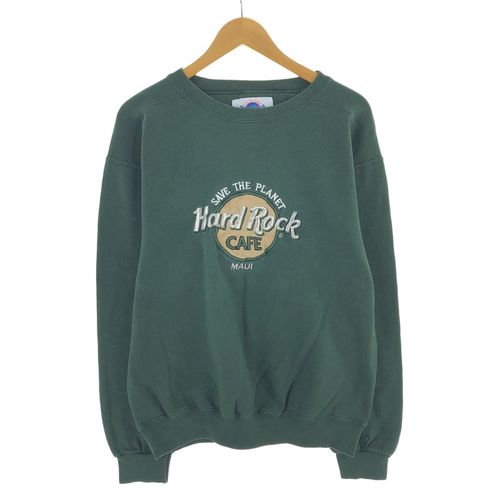 90'S HARD ROCK CAFE Advertising Sweatshirt, Made in USA, Men's Size M cotton green type Vintage Second Hand