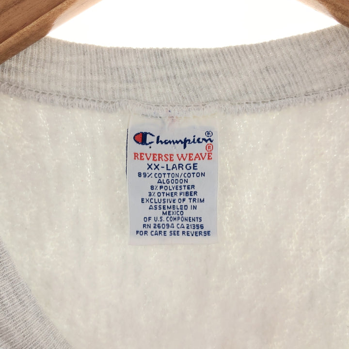 90'S Champion REVERSE WEAVE Reverse Weave Embroidered Tag College Sweatshirt Trainer Men's XXL /eaa391552