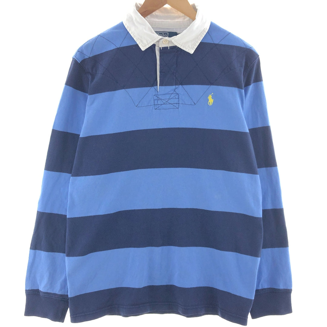 Ralph Lauren POLO by Ralph Lauren CUSTOM FIT Border Pattern Long Sleeve Rugby Shirt Men's L size / eaa391695