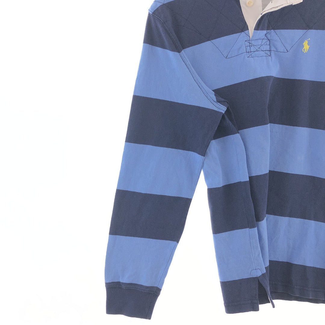 Ralph Lauren POLO by Ralph Lauren CUSTOM FIT Border Pattern Long Sleeve Rugby Shirt Men's L size / eaa391695