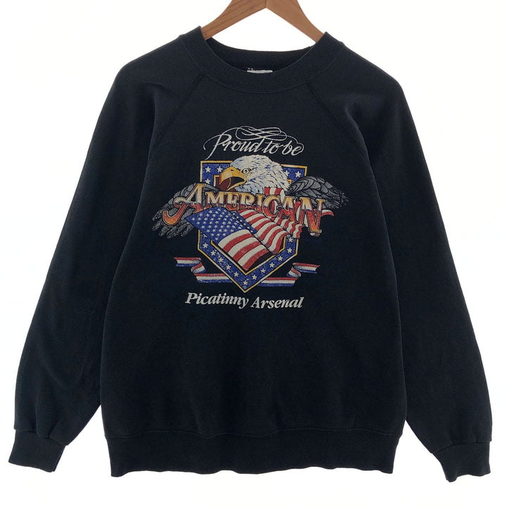 90'S Hanes Eagle Pattern Print Sweatshirt Trainer Made in USA Men's L Size Vintage /eaa391730