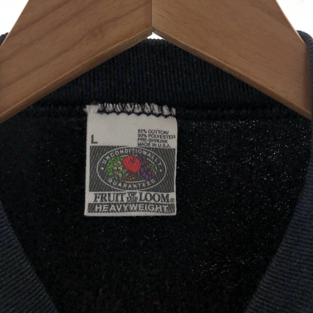 00'S Fruit of the Loom plain blank sweatshirt, made in the USA, size L for men / eaa391743