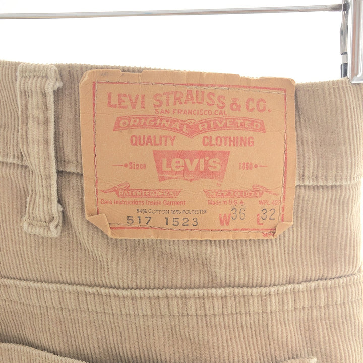 70s~80'S Levi's 517-1523 Bootcut Corduroy Pants Made in USA Men's W35 Vintage /eaa391776