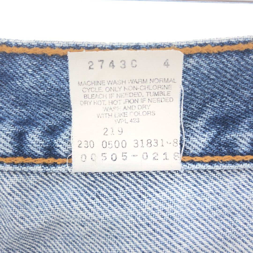 00'S Levi's 505 REGULAR FIT STRAIGHT LEG tapered denim pants women's L (w28) /eaa391817