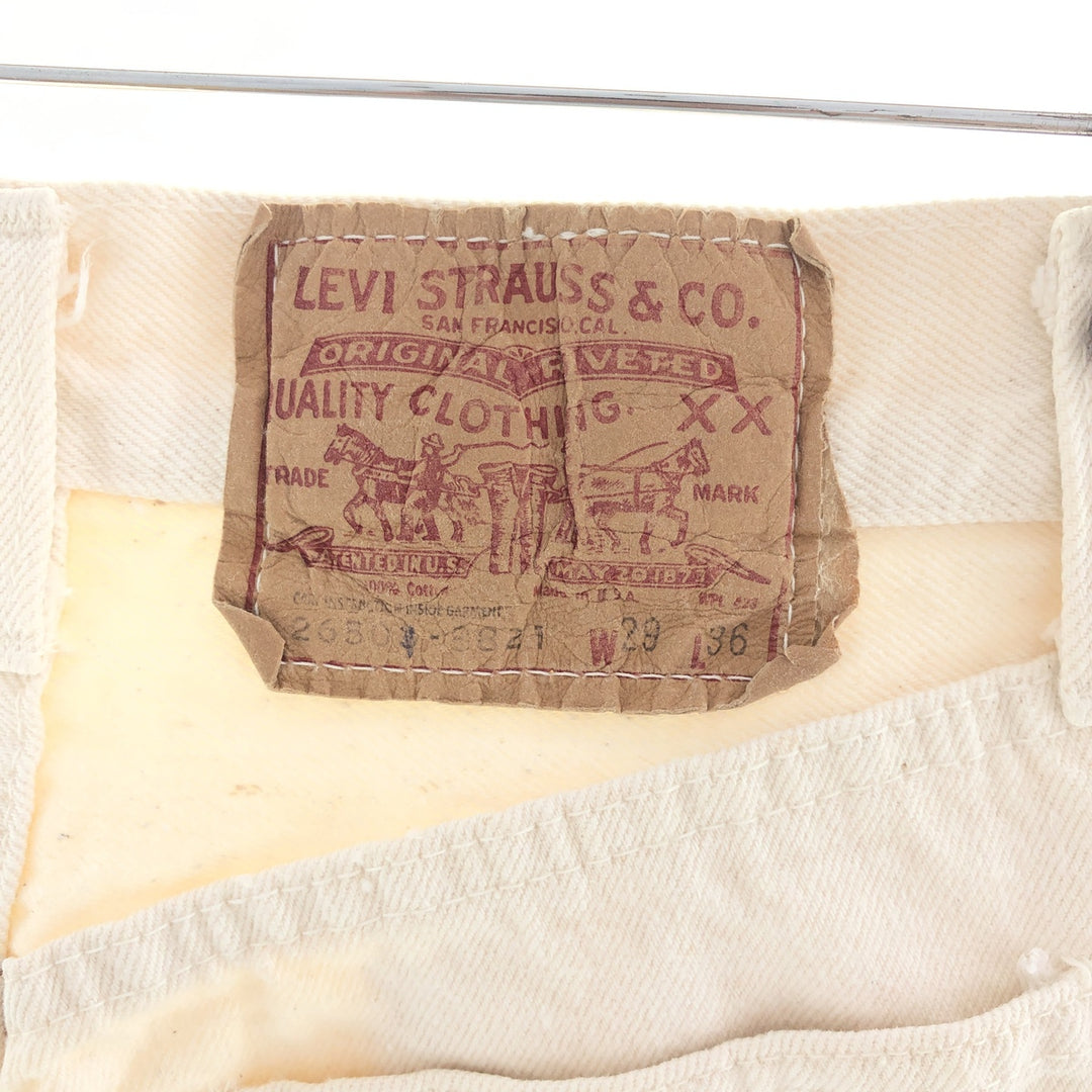 80'S Levi's 501 White Denim Straight Denim Pants Made in USA Women's S (w25) Vintage /eaa391936