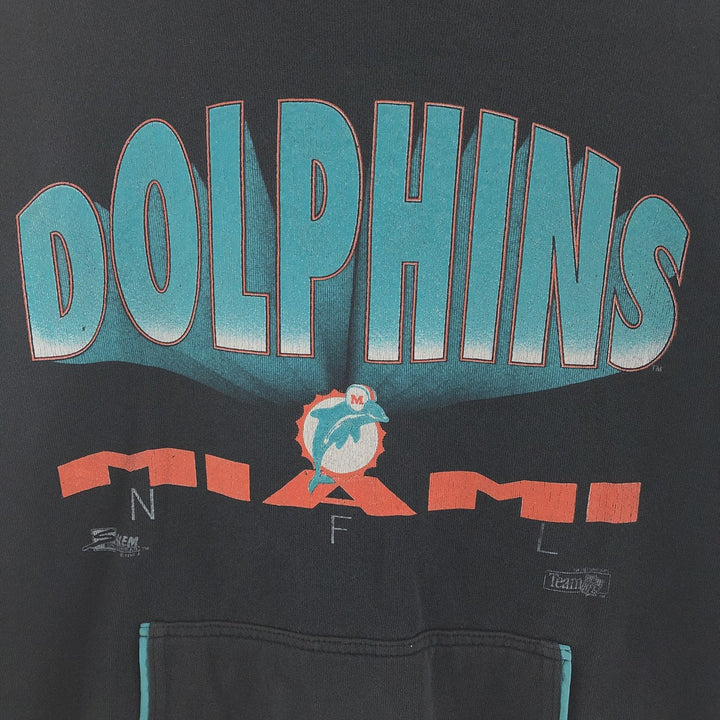 90'S FRONT FROW NFL Miami Dolphins Sweatshirt Pullover Hoodie Made in USA Men's XL Vintage /eaa391983