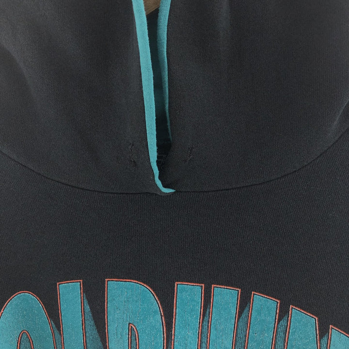 90'S FRONT FROW NFL Miami Dolphins Sweatshirt Pullover Hoodie Made in USA Men's XL Vintage /eaa391983