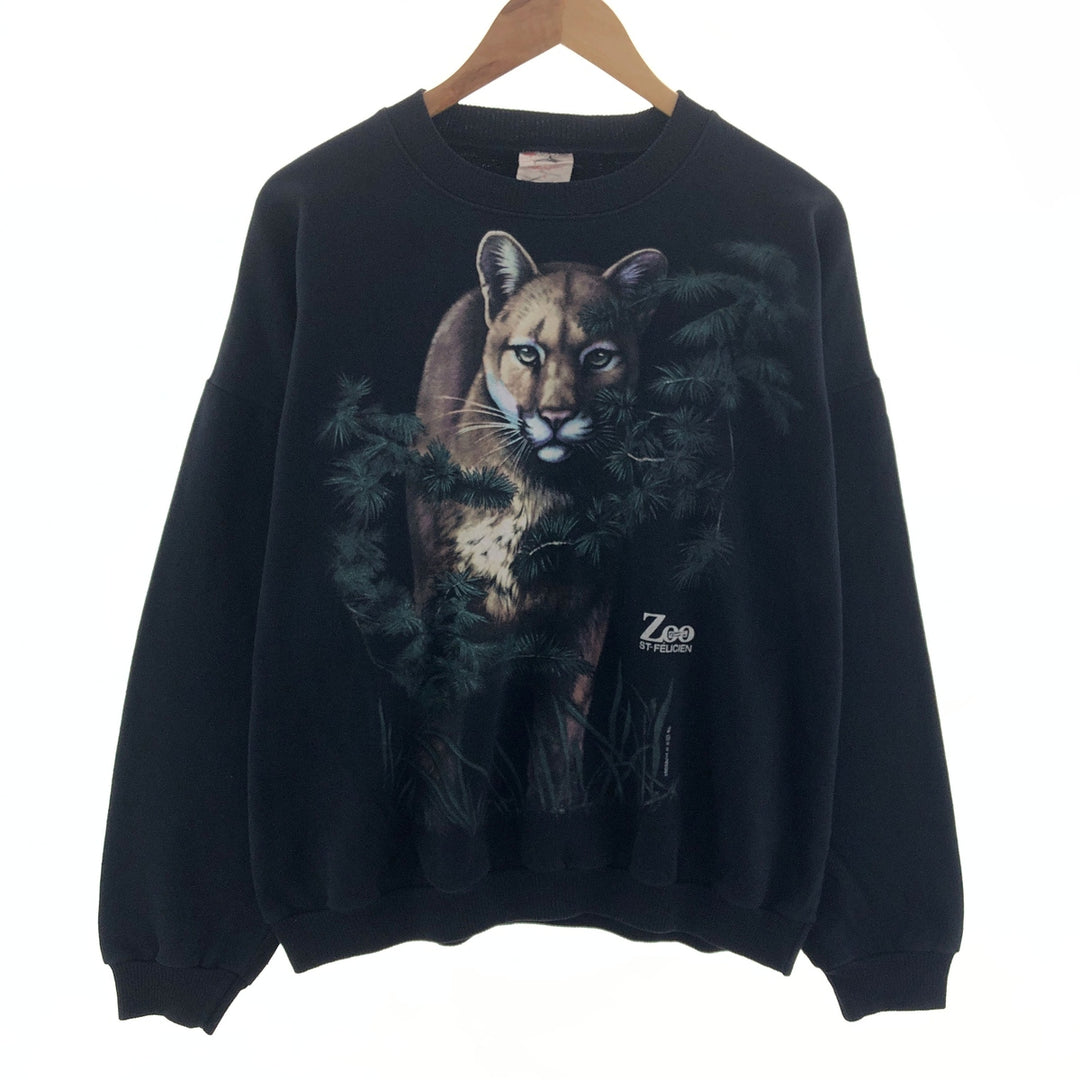 HARLEQUIN Puma Pattern Animal Sweatshirt Trainer Made in Canada Men's M /eaa391984