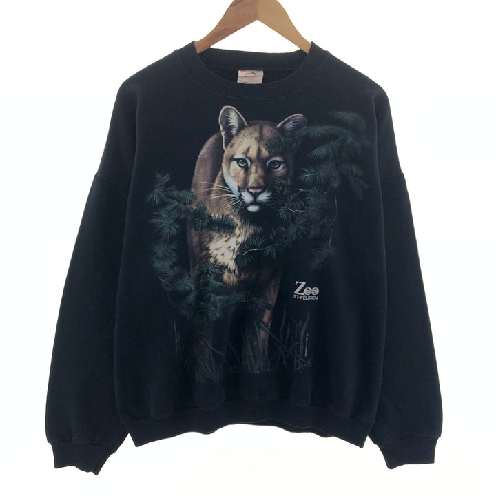HARLEQUIN Puma Pattern Animal Sweatshirt Trainer Made in Canada Men's M /eaa391984
