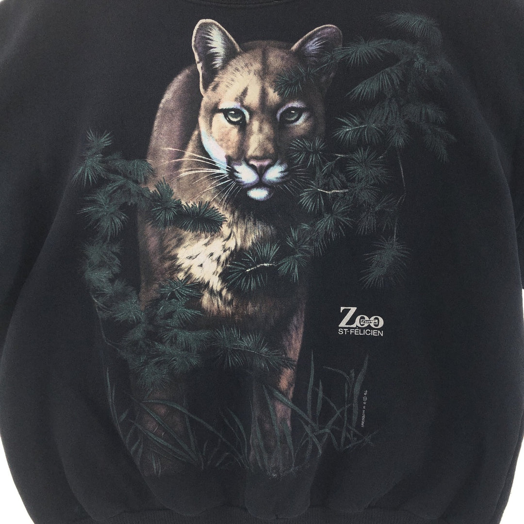 HARLEQUIN Puma Pattern Animal Sweatshirt Trainer Made in Canada Men's M /eaa391984