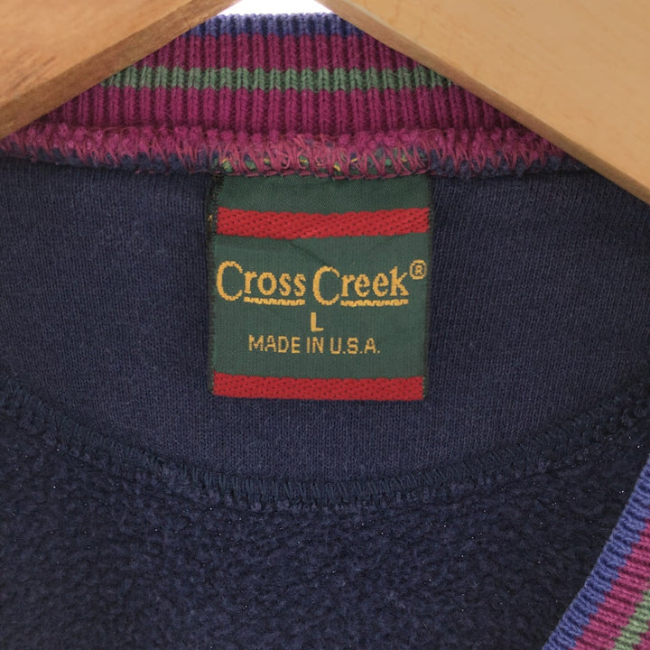 90'S CROSS CREEK sweatshirt, made in USA, men's size L, vintage /eaa392024