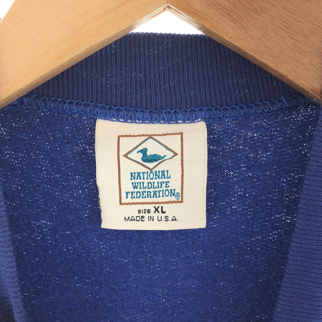 90'S NATIONAL WILDLIFE FEDERATION sheep print animal sweatshirt, made in USA, men's XL, vintage /eaa392068