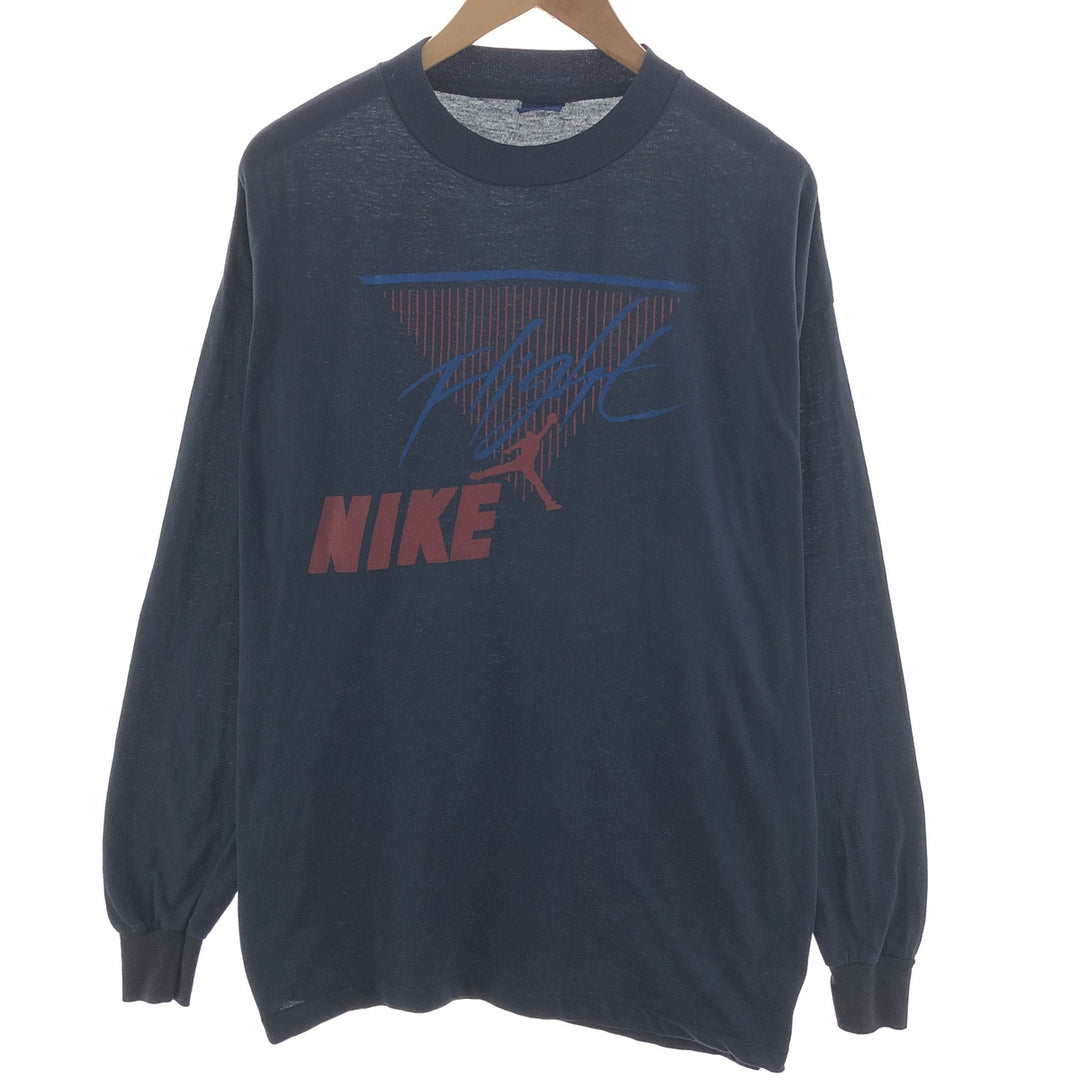 80'S Nike Navy Tag Long Sleeve T-Shirt, Made in USA, Men's L Size, Vintage /eaa392376