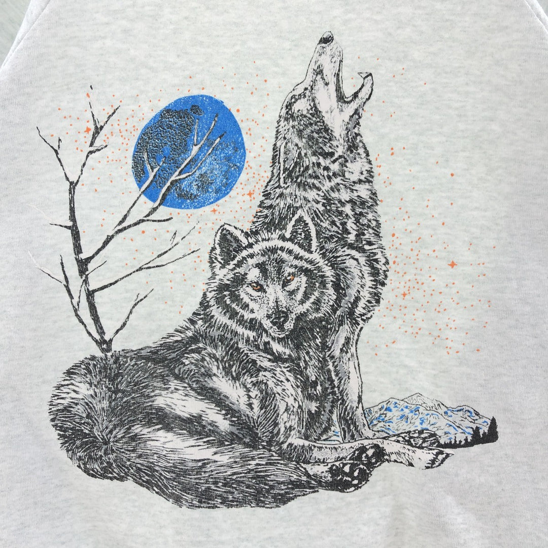 90'S Wolf Pattern Animal Sweatshirt Trainer Men's XL Vintage /eaa392409