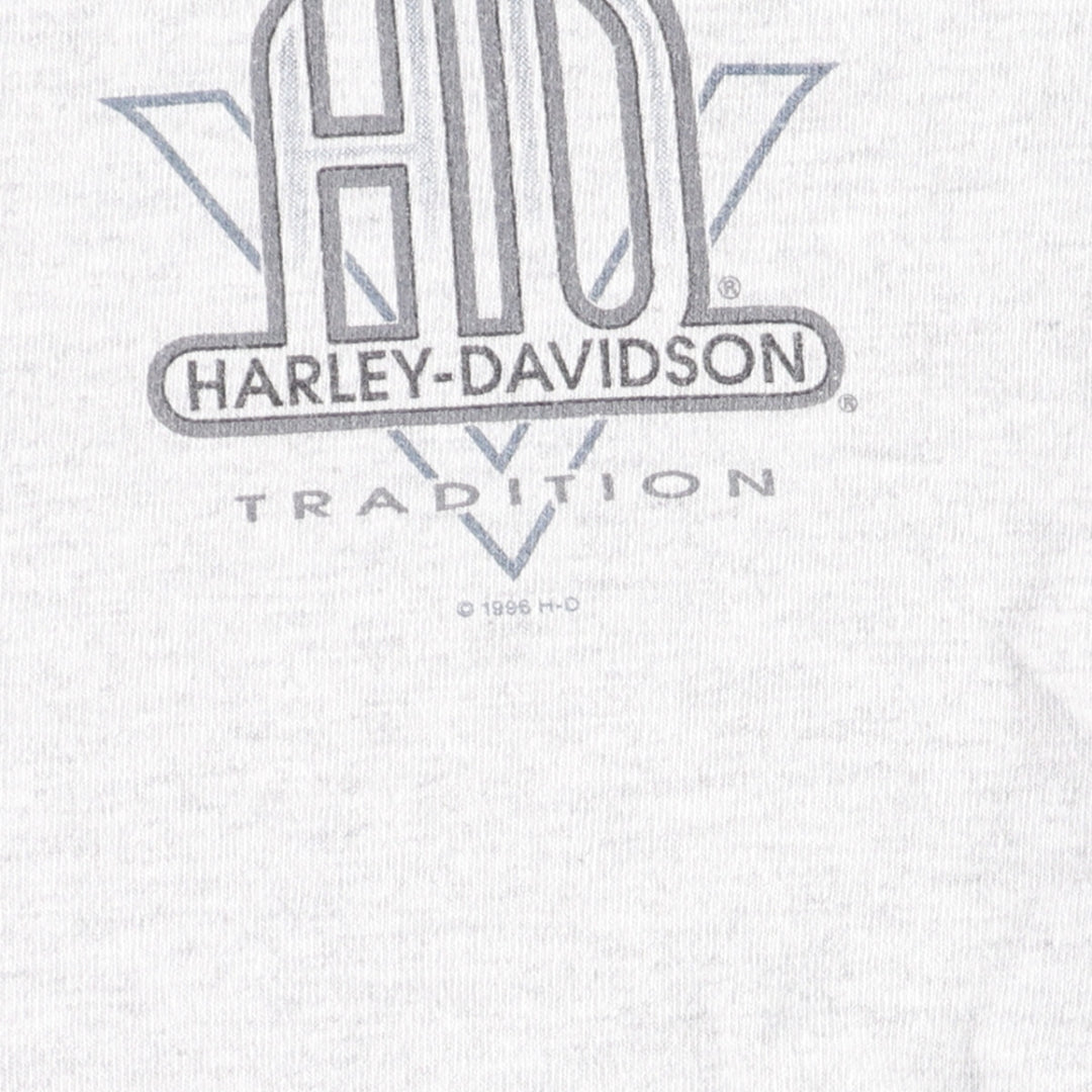 90'S Harley-Davidson Henley neck long T-shirt, long T, made in USA, men's M, vintage / eaa392433